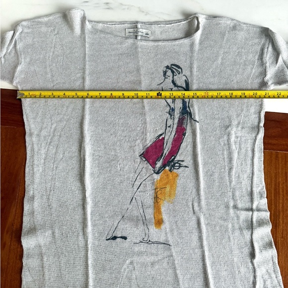 Abercrombie & Fitch Women Top Shirt Heather Gray Artistic Long Sleeve Tee Size L - Picture 14 of 16